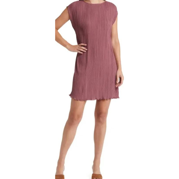 Madewell Simona Plisse Cap Sleeve Lightweight Tee Mini Dress US Women's 2 New - Picture 1 of 6